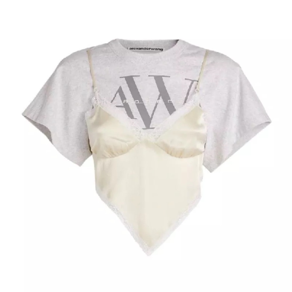 Alexander Wang  T-Shirt Camisole Hybrid Top Size small NWT POPULAR RETAILS $695